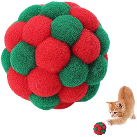 Colorful Cat Ball, Handmade Plush Bouncy Ball And Interactive Bark Toy ...