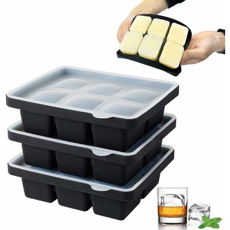 1pc Easy-release Flexible 14-ice Trays With Spill-resistant Detachable Lid,  Stackable Ice Cube Molds For Cocktail Freezer