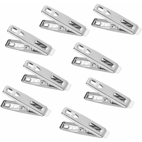 100 Pack Clothes Pegs, Stainless Steel Laundry Hanging Clothesline Clips