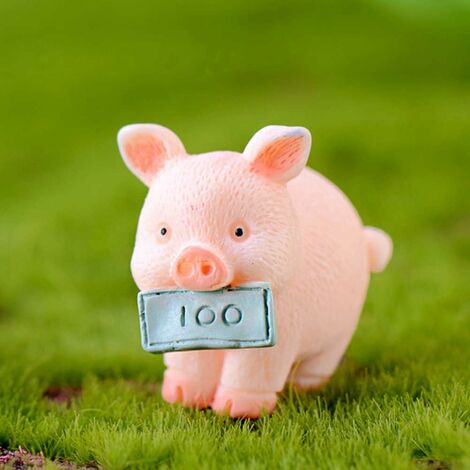 Miniature Pig Figurines 8 Pcs, Cute Pink Piggy Toy Figures Cake