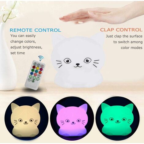 GoLine Cat Lamp, Cute Kitty Night Light, Gifts for Women Teen Girls Baby,  Night Lights for Kids Bedroom, Cute Christmas Kitty Silicone Nightlights  for