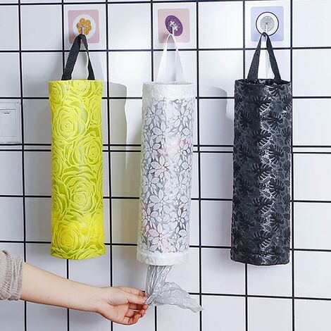 1 Pcs Kitchen Wall Hanging Mesh Garbage Bag Storage Organizer Reusable  Grocery Bags Holder