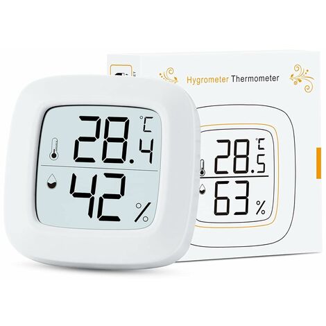 Reptile Thermometer Hygrometer LCD Digital Humidity Gauge, Reptile Terrarium  Thermometer Hygrometer Reptiles Tank Thermometer Hygrometer with Hook 