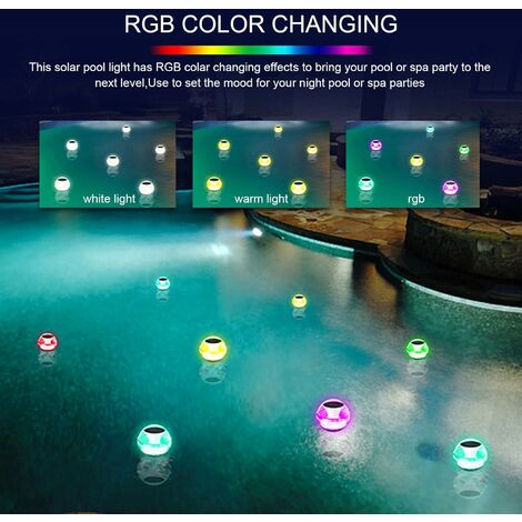 Solar Floating Pool Lights,LED Pool Lights with RGB Color Changing