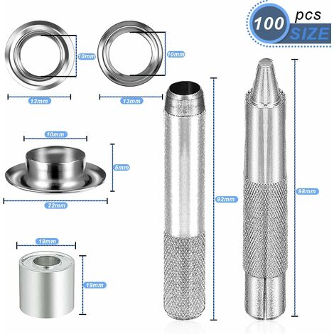 50 Grommets Eyelets Sets 20mm Grommet Eyelet Kit For Canvas Tarp