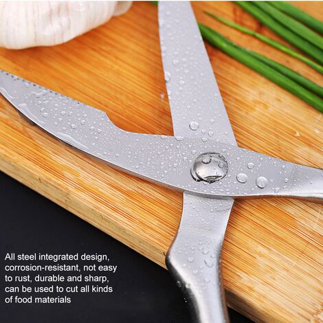 Heavy Duty Stainless Steel Poultry Shears For Bone, Chicken, Meat, Fish,  Seafood, Vegetables. Premium Spring Loaded Food Scissors. All metal Kitchen