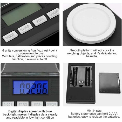 10-100g/0.001g Digital Milligram Scale High Precision Jewelry Balance Gram  Weigt