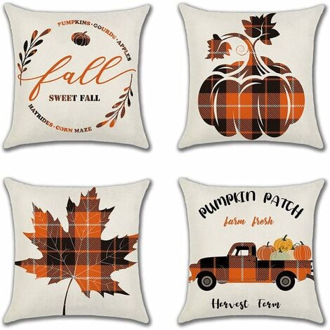 Fall Decor Maple Leaf Throw Pillow Covers, 12 X 20 Pillows Autumn  Thanksgiving Cushion Case For