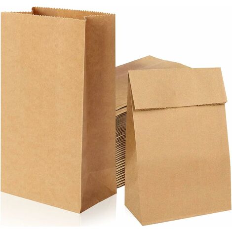 Paper Lunch Bags 50 Count Large White Lunch Bags Kraft White Paper Bag