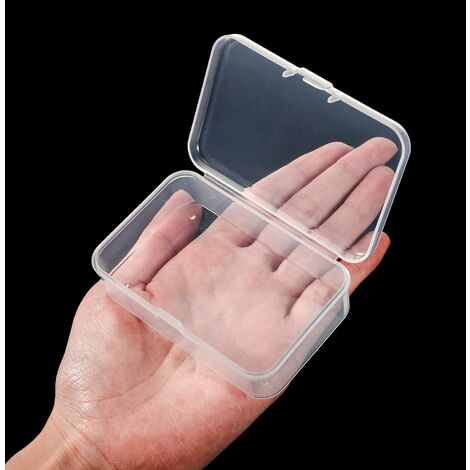 12pcs Transparent Small Plastic Storage Boxes, Rectangle Storage Case, Bead  Storage Containers With Hinged Lids For Storing Small Items, Crafts, Jewel