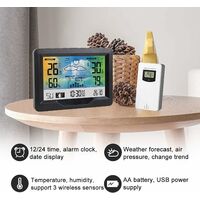 ELEGIANT Weather Station with LCD Screen Indoor Outdoor Temperature  Humidity Weather Forecast 3 Channels Comfort Indicator Alarm Clock |  EOX-9901