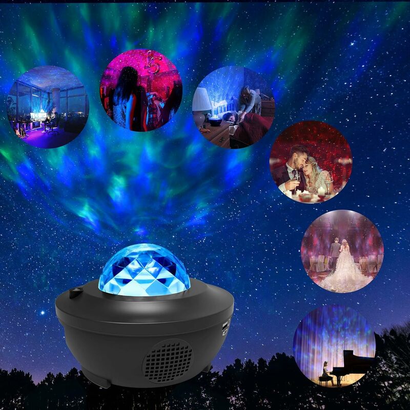 10 Planet Led Galaxy Sternenhimmel Projektor Licht Bluetooth Lautsprecher  Magisches rotierendes Nachtlicht