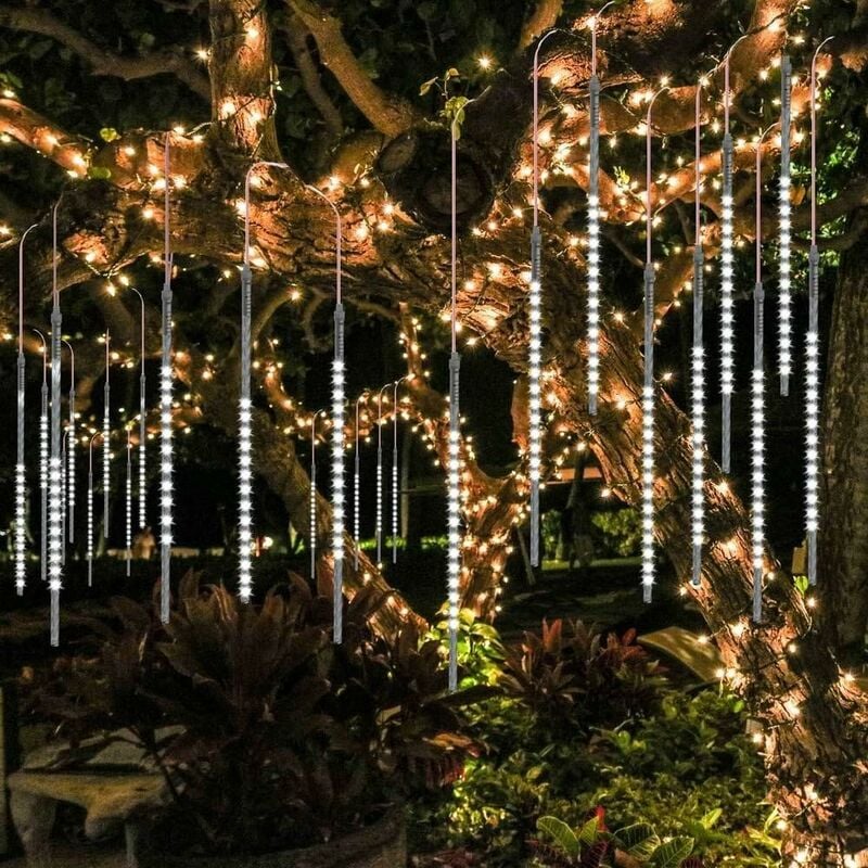 Meteorschauer-Lichter, Weihnachtsfeier Röhren, Verbesserte Baum, LEDs, Zuhause, Hochzeit, wasserdichte für LED 50 (weiß) Garten, 10 540 Lichterkette,