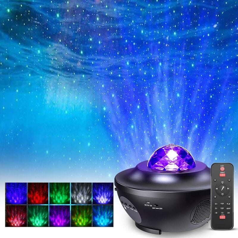 Projektor Licht, 3 In 1 Stern Projektor Nachtlicht mit Fernbedienung  Bluetooth Musik Lautsprecher 5 Sounds für Kinder Erwachsene Schlafzimmer  Party Zeit