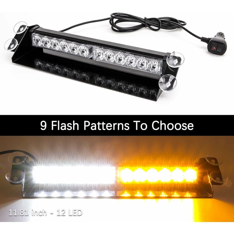 3 Blinkmodi, 12 V, 8 LEDs, universelles Auto-Blitzlicht, blinkende