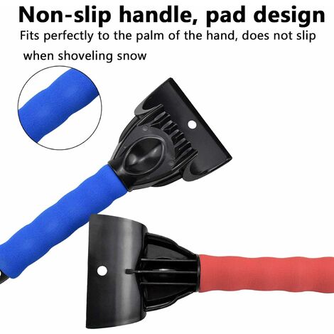 Eiskratzer, robust und aus Kunststoff, Premium-ABS-Auto-Eiskratzer,  Edelstahl-Schaber mit rutschfestem Griff (blau)