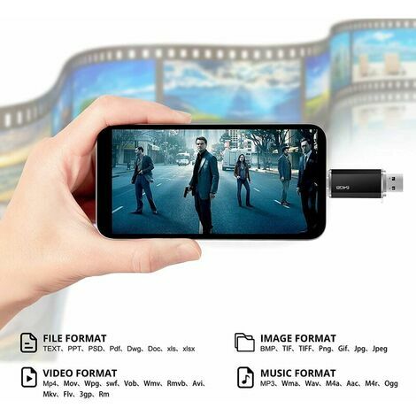 64 GB USB-C-Flash-Laufwerk, Bifrost Typ-C 64 GB USB-Stick 2-in-1-OTG-Stick  64 GB Mini-USB-C-Flash-Laufwerk 64 GB für Huawei/Oneplus/Xiaomi/Typ-C und  OTG-fähige Smartphones, Matebook, PC, Tablet. (Schw