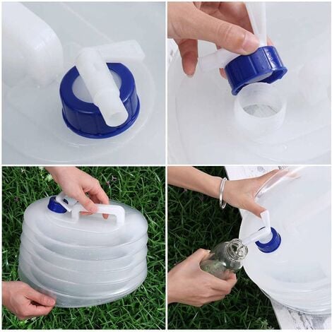 Zusammenklappbare Wasserflasche mit zusammenklappbarem Wassertank für  Camping, Klettern, Überleben, 15 l