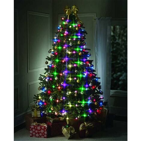 Weihnachtsbaum-Lichterkette, Weihnachtsdekoration, mehrfarbige Hängelampen,  Innen-, Party-, Garten-, Terrassen-, Schlafzimmer-, Hochzeitsdekoration (64  Kugeln)