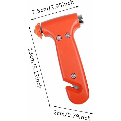 Auto-Sicherheitshammer, 2-in-1-Auto-Notfallhammer mit Fensterbrecher und  Sicherheitsgurtschneider, auffälliges orangefarbenes Notfluchtwerkzeug