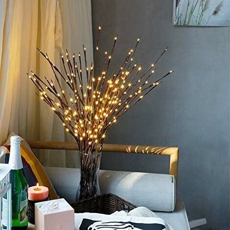 LED-Zweigleuchte, 20 Zweigleuchte 77 cm, wasserdichte Pflanzen, mit für warmweiße Weihnachten, AC-betrieben Zweiglichter, Ostern, Halloween