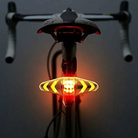 Fahrrad-Rücklicht, LED-Blinker mit kabelloser Fernbedienung,  wiederaufladbar, Multifunktionsmodi, wasserdicht, für MTB, Rennrad,  Rücklicht – Schwarz
