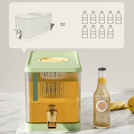 Getränkespender für Kühlschrank, kalte Wasserflasche mit Filter und  Wasserhahn, Getränkebehälter für Küche Home Party Bar