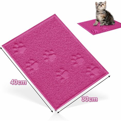 Haustier-Futtermatte, 1 Stück, rutschfeste Futterschalen-Auflagen für Hunde  und Katzen, rosarot, 30 x 40 cm.