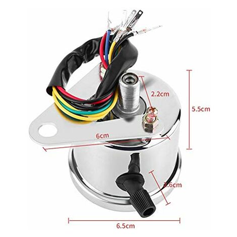 READCLY-Motorrad-Kilometerzähler, LED-Hintergrundbeleuchtung,  Dual-Signalanzeige, Universal-Motorrad-Tachometer (Silber)