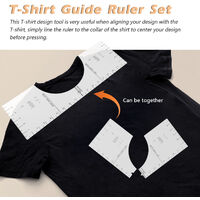 T-Shirt Ruler Guide 4 Pezzi Strumento Guida Righello T-Shirt Strumenti di Allineamento Della Maglietta per la Progettazione di Modelli di T-Shirt Abbigliamento Fai Da Te Trasparente 