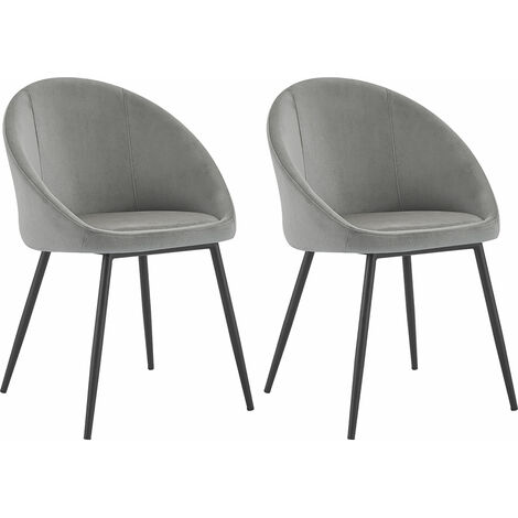 Set di 2 sedie vintage DIANE in velluto grigio