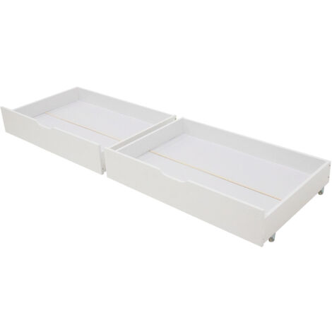 Set di 2 cassetti bianchi sotto il letto MARCEAU