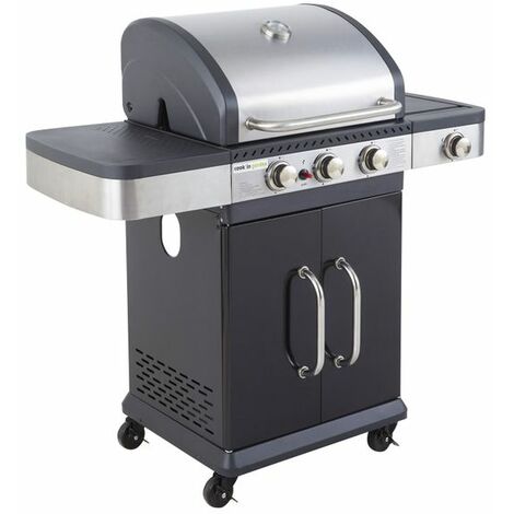 Cook'in Garden - Barbecue a gas FIDGI 3 con termometro - 3 bruciatori +  fornello da 11