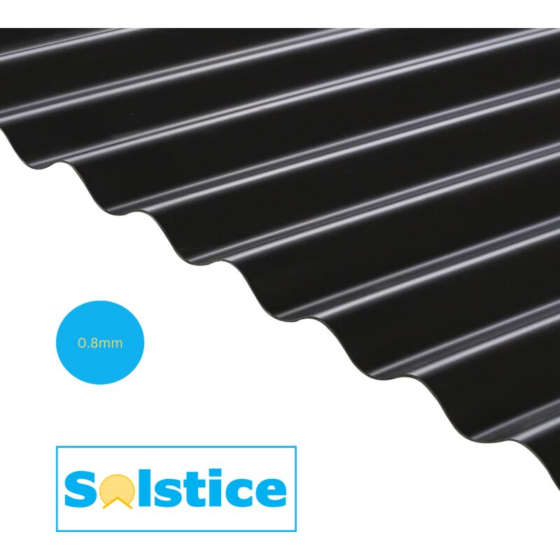 Solstice 76/18 Sinus Eco PVC Roofing Sheet Black 3000mm x 875mm x 1.2mm