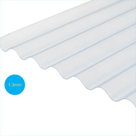 Solstice 3" PVC Corrugated Heavy Duty Sheeting Clear 2750mm x 762mm x 1.3mm