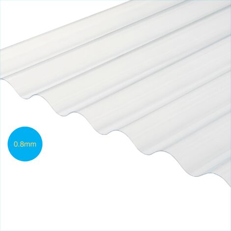 Solstice 3" PVC Corrugated Lightweight Sheeting Clear 2440mm x 762mm x 0.8mm