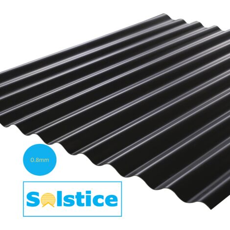 Solstice 76/18 Sinus PVC Roofing Sheet Black 2000mm x 875mm x 1mm