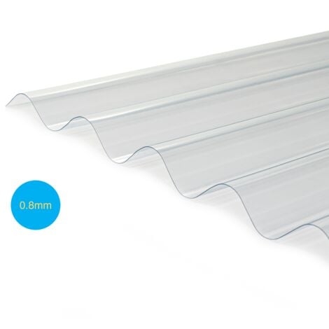 PVC Corrugated Sheet Clear 2m x 950mm x 0.8mm