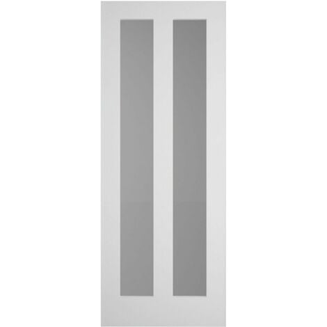 Shaker 2 Panel White Primed Glazed Door 2032 x 813mm