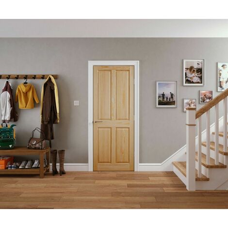 Victorian 4 Panel Clear Pine Panel Door 1981 x 838mm (1/3)