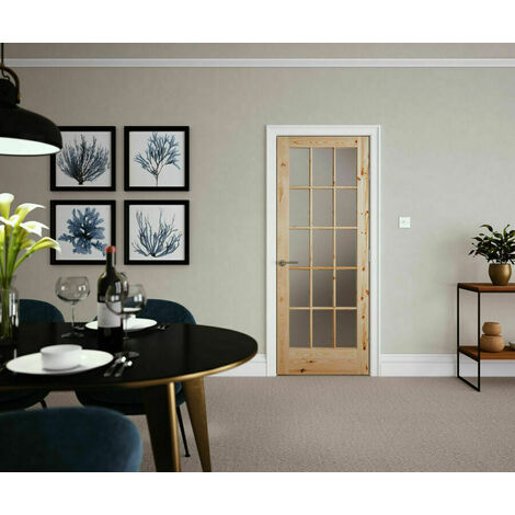 15 Lite Knotty Pine Obscure Glzd Door 1981 x 686mm