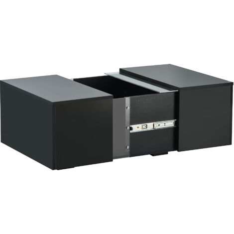 Table Basse Avec Plateau En Verre Et LED, Table De Salon Moderne Avec