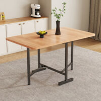 Table à manger pliable en MDF - 120 x 80 cm - adaptée pour 4 à 6 personnes - Naturel