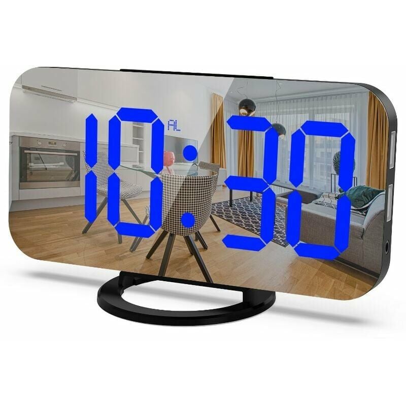 LED Digital Projection Alarm Clock 180 ° proiettore Dimmer per soffitto FM  Radio comodino allarmi elettronici con porta di ricarica USB