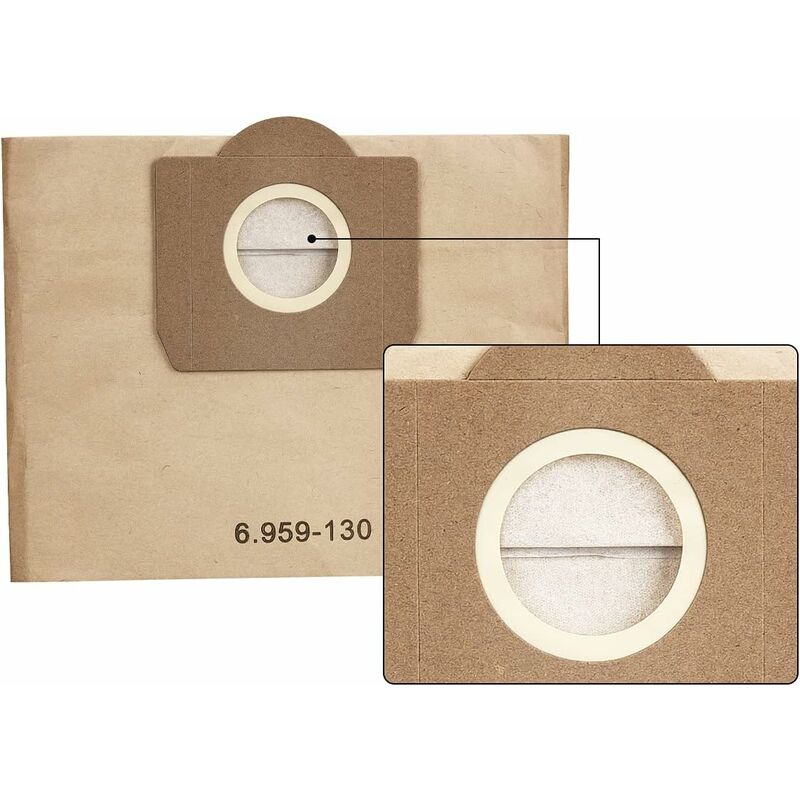 Sacchetto sottovuoto Karcher 6.959-130.0 filtro sacchetto di carta per WD 3  MV 3 pacco 12