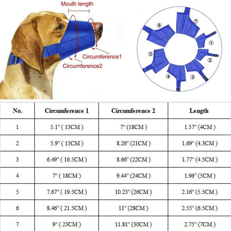 Museruola Di Naylon Morbida Per Cani Cane 7.5 8.5cm Resistente Semplice Da  Usare 