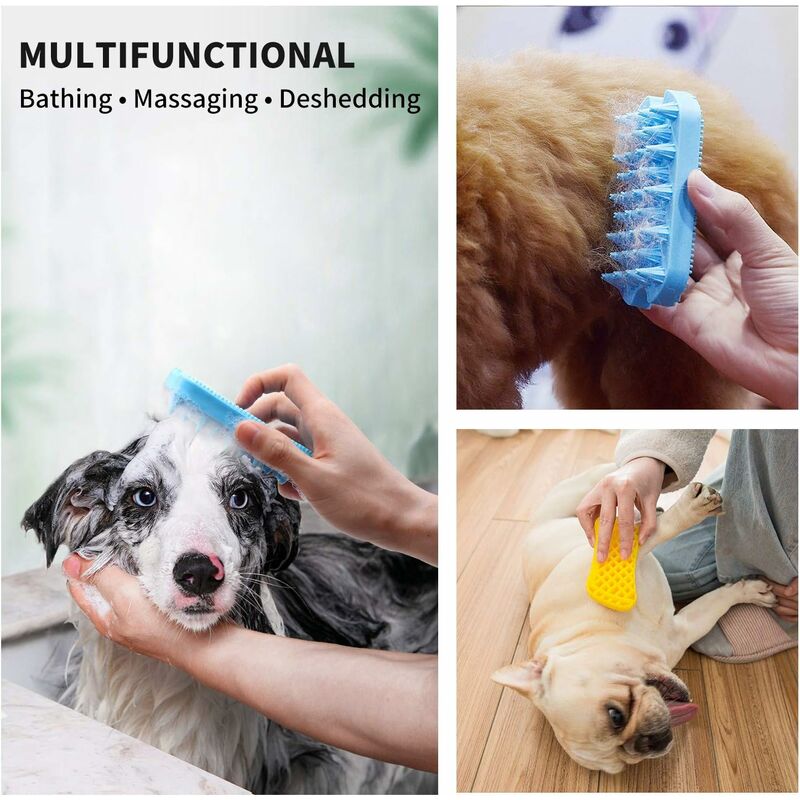 READCLY-Spazzola da bagno per cani, spazzola per toelettatura per animali  domestici a doppia faccia Pettine per cani per massaggi e spargimento per  cani gatti a pelo corto o lungo (blu)