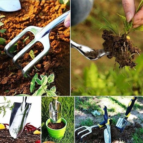 Garden Farm Tools Un set di 5 attrezzi da giardinaggio, attrezzi da diserbo  con manici ergonomici