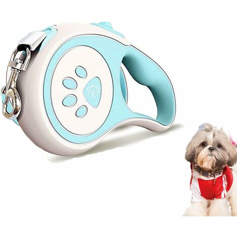 Guinzaglio Retrattile Con Led Porta Sacchetti Per Cane Blu