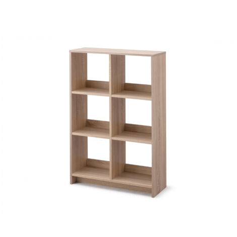 Iris Ohyama, Offenes Aufbewahrungsmöbel, Bücherregal, Regal mit 6 Fächern, Trennwand, horizontal & vertikal, Büro, Schlafzimmer, Wohnzimmer - Wood Open Shelf WOS-6 - Hellbraun